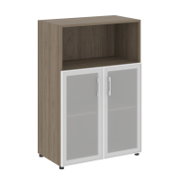 Шкаф средний широкий (2 низких фасада стекло в раме) Yalta LT.ST-2.2 R вяз благородный